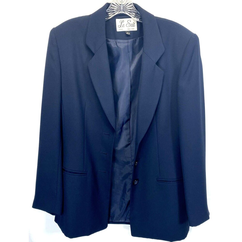 LE SUIT PARIS NEW YORK WOMENS LONG SLEEVE BLACK JACKET BLAZER SIZE 6 RN50610